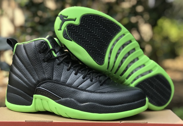 Air Jordan Retro 12 XII SuperA Black Green - Click Image to Close